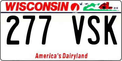 WI license plate 277VSK
