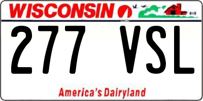 WI license plate 277VSL