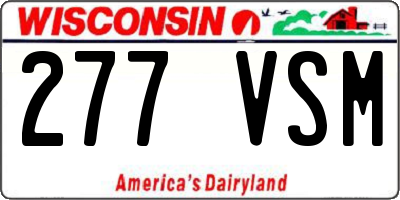 WI license plate 277VSM