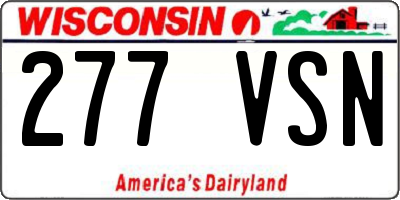 WI license plate 277VSN