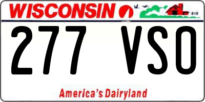 WI license plate 277VSO