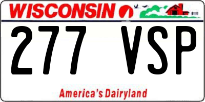 WI license plate 277VSP