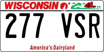 WI license plate 277VSR