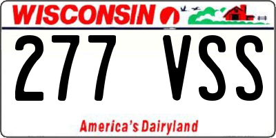 WI license plate 277VSS