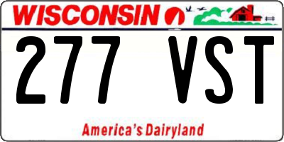 WI license plate 277VST