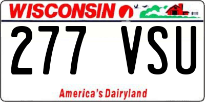 WI license plate 277VSU