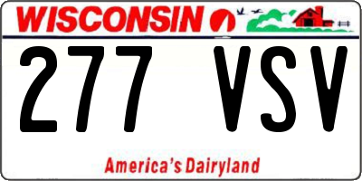 WI license plate 277VSV