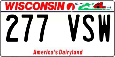 WI license plate 277VSW