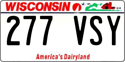 WI license plate 277VSY