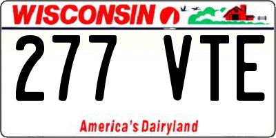 WI license plate 277VTE