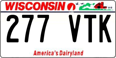 WI license plate 277VTK