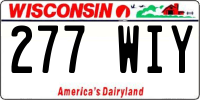 WI license plate 277WIY