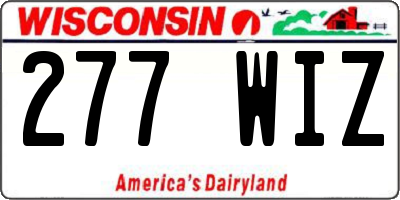 WI license plate 277WIZ
