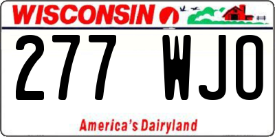 WI license plate 277WJO