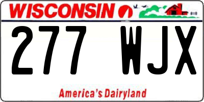 WI license plate 277WJX