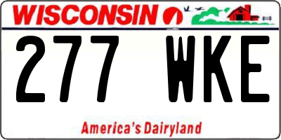 WI license plate 277WKE