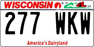 WI license plate 277WKW