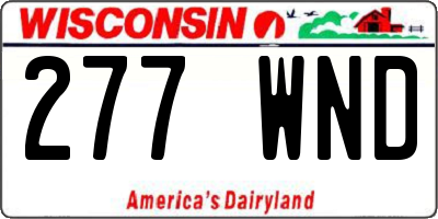 WI license plate 277WND