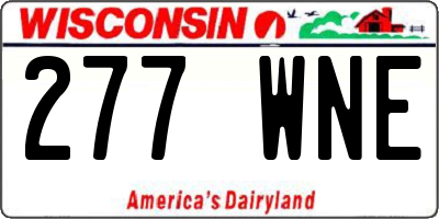 WI license plate 277WNE