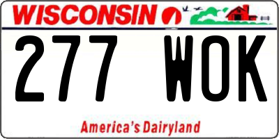 WI license plate 277WOK