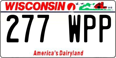 WI license plate 277WPP