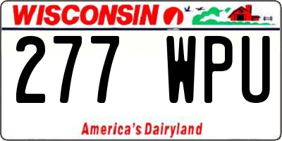 WI license plate 277WPU