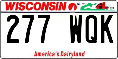 WI license plate 277WQK