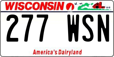 WI license plate 277WSN