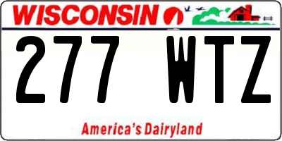 WI license plate 277WTZ