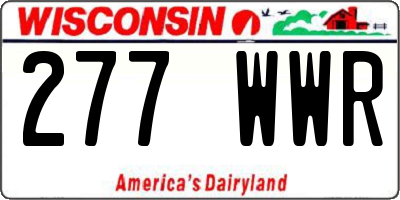 WI license plate 277WWR