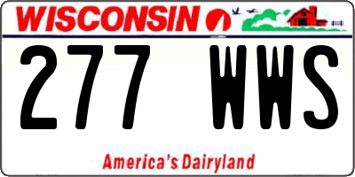 WI license plate 277WWS