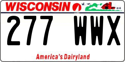 WI license plate 277WWX