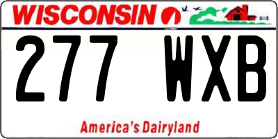 WI license plate 277WXB
