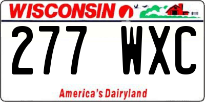 WI license plate 277WXC