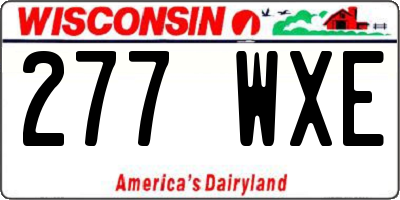 WI license plate 277WXE