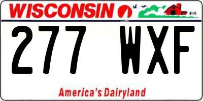 WI license plate 277WXF