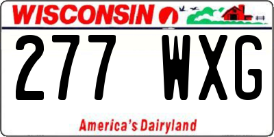 WI license plate 277WXG