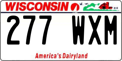 WI license plate 277WXM