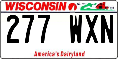 WI license plate 277WXN