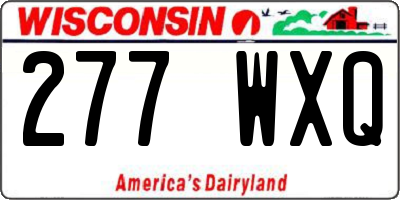 WI license plate 277WXQ