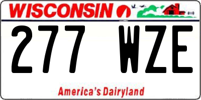 WI license plate 277WZE