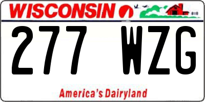 WI license plate 277WZG