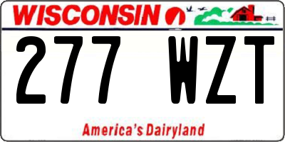 WI license plate 277WZT