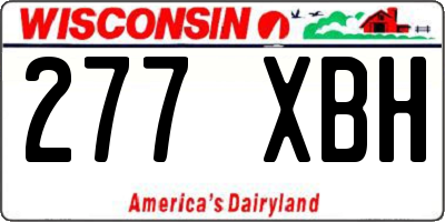 WI license plate 277XBH