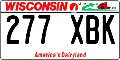 WI license plate 277XBK