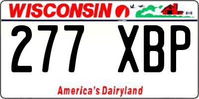 WI license plate 277XBP