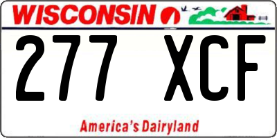 WI license plate 277XCF