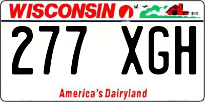 WI license plate 277XGH