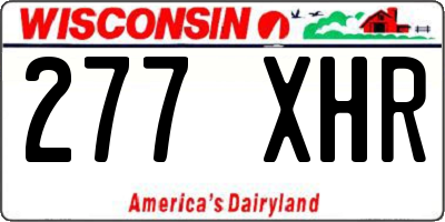 WI license plate 277XHR