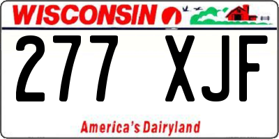 WI license plate 277XJF